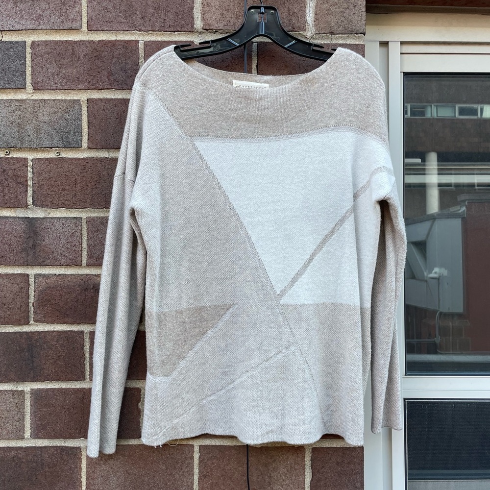 Lovestitch neutral colorblock sweater